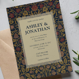 Convites Casamento de Padrão Elegante Morris Violet & Colum