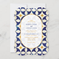 Casamento de Padrão Português Azul e Amarelo