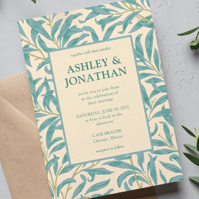 Convites Casamento de Padrão Selvagem de William Morris (Criador carregado)