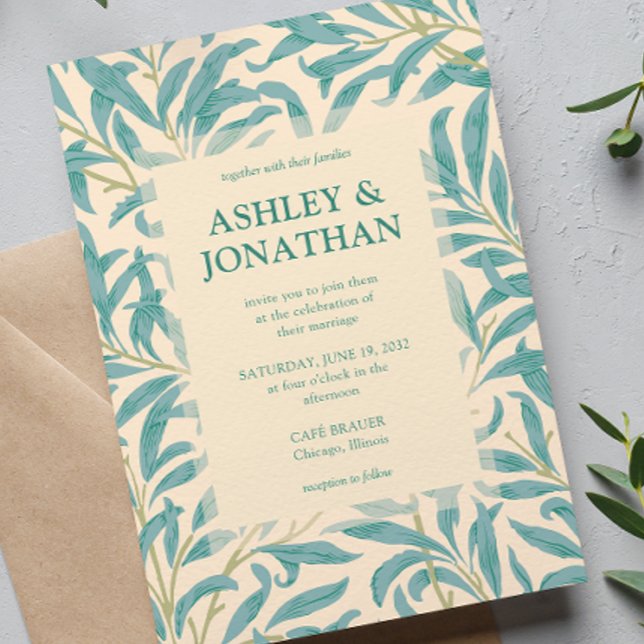 Convites Casamento de Padrão Selvagem de William Morris (Criador carregado)