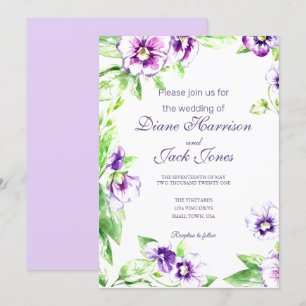 Convites Casamento de Painéis de Aquarela