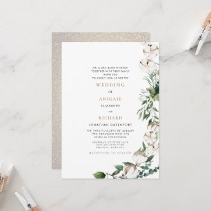 Convites Casamento de Pais de Foliage & Cotton Bride