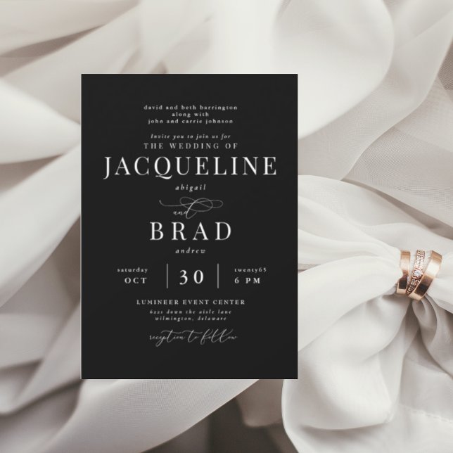 Convites Casamento de Pais Elegantes Negros (Criador carregado)