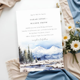 Convites Casamento de Paisagem de Esqui da Montanha de Neve
