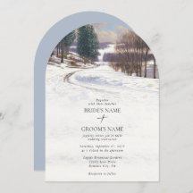 Casamento de Paisagem de Inverno de Aquarela