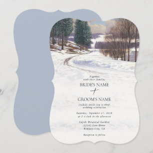 Convites Casamento de Paisagem de Inverno de Aquarela