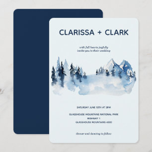 Convites Casamento de Paisagem de Montanha Clássica Moderna