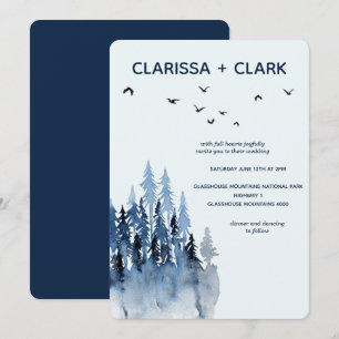 Convites Casamento de Paisagem de Montanha Clássica Moderna