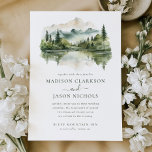 Convites Casamento de Paisagem de Pinheiros Russos Elegante<br><div class="desc">O Elegante Rustic Pine Mountain Landscape Wedding Invitation apresenta um script de caligrafia único,  emparelhado com na moda,  juntamente com uma elegante coloração aquática da paisagem de montanha.</div>