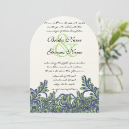Convites Casamento de Paisley Peacock Real Azul