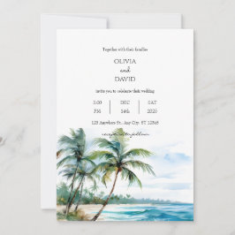 Convites Casamento de Palm de praia tropical
