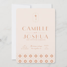 Convites Casamento de Palm primavera retro