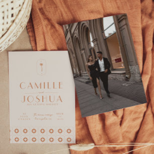 Convites Casamento de Palm primavera retro