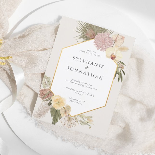 Convites Casamento de Palma da Orquídea de Boca-Nata de Pam (Criador carregado)