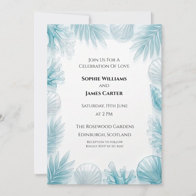 Convites Casamento de Palma Tropical (Frente)