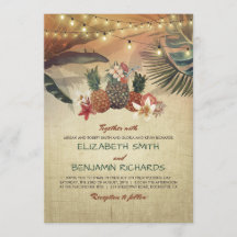 Casamento de Palmas de Praia Tropicais e Abacaxis