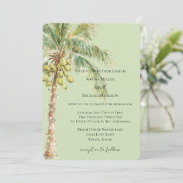 Convites Casamento de Palmeira Tropical Verde  