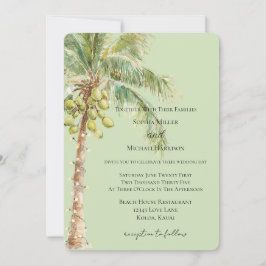 Convites Casamento de Palmeira Tropical Verde  