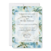 Casamento de Palmeiras de Ilha Tropical Céus Azuis