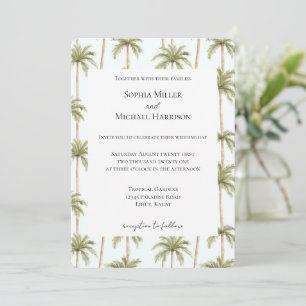 Convites Casamento de Palmeiras de Praia Tropical