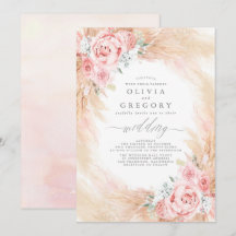 Casamento De Pampas De Grama De Flores Rosa Escamu
