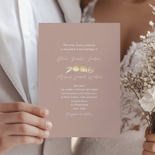Convites Casamento de Papagaios Amorosos em Dourado Rosado