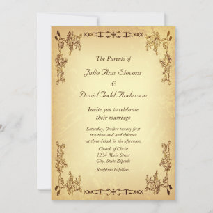Convites Casamento de Papel Vintage Retro