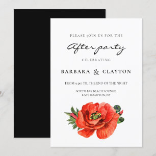 Convites Casamento de papoila-vermelha após festa