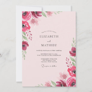 Convites Casamento de Papoula Aguada Magenta