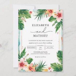 Convites Casamento de Paraíso Tropical Floral