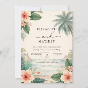 Convites Casamento de Paraíso Tropical Floral
