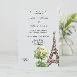 Convites Casamento de Paris da Torre Eiffel da cinza