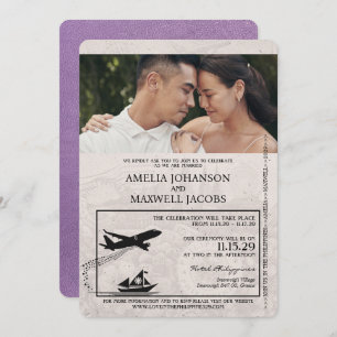 Convites Casamento de Passaporte da Lavanda Purple Filipina