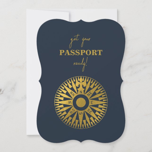 Convites Casamento de Passaporte de Casamento de Destino (Frente)