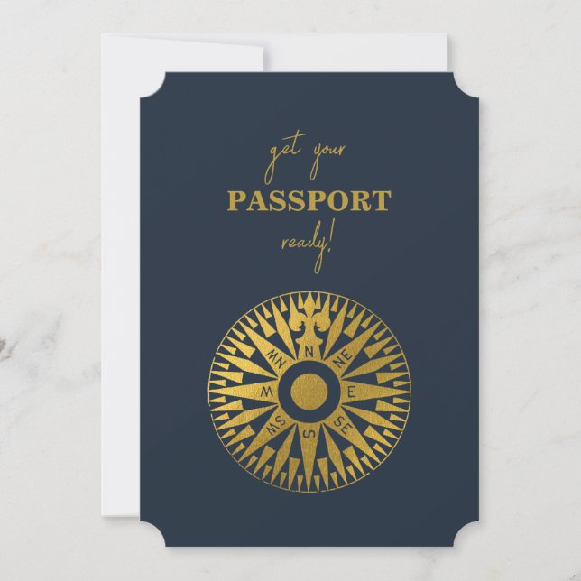 Convites Casamento de Passaporte de Casamento de Destino (Frente)