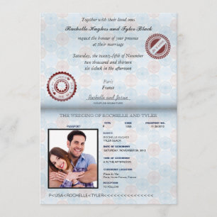Convites Casamento de Passaporte francês (renderizado sem 