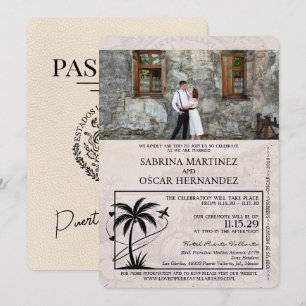 Convites Casamento de Passaporte Ivory Puerta Vallarta