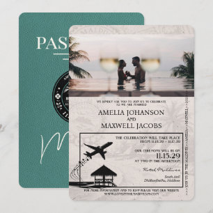 Convites Casamento de Passaporte Turquoise Maldives
