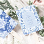 Convites Casamento de Pássaros Brancos Azuis, Peony Chinois<br><div class="desc">Esta design de inspiração chinesa apresenta elegantes florais botânicos,  aves e verde em azul e branco delft. Personalize o convite com seus detalhes e se quiser reorganizar o estilo e posicionamento do texto,  pressione o botão "Clique para personalizar mais".</div>