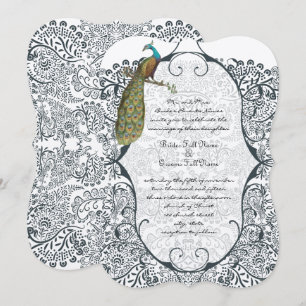 Convites Casamento de Pássaros de Pássaros com Peacock mari