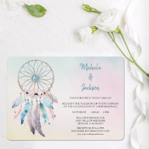 Convites Casamento de Pastel Colors Dreamcatcher
