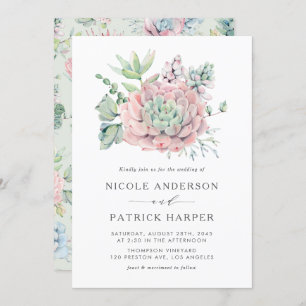 Convites Casamento de Pastel de Aquarela