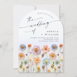 Convites Casamento de Pastel Pink Boho Wildflower