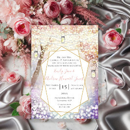 Convites Casamento de Pastel Púrpura Púrpura Azul Fada Verd