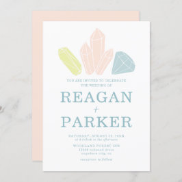 Convites Casamento de Pastel Rosa-Rosa Espelho Elegante Ped