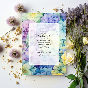 Convites Casamento de Pastel Verde, Amarelo-Manteiga e Lava