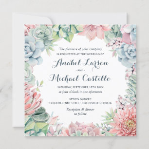 Convites Casamento de Pastel Watercolor