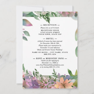 Convites Casamento de Pastel Watercolor