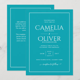 Convites Casamento de Pavão Azul de Pavão Azul-MONOCROME