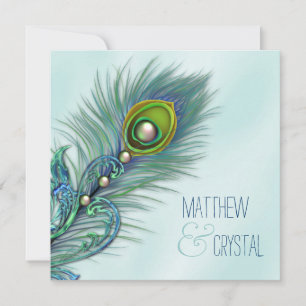 Convites Casamento de Pavão Azul Turquesa e Roxo
